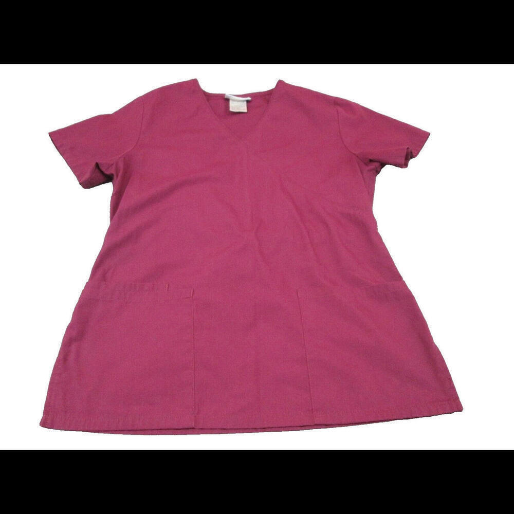 SB Scrubs Womens Burgundy Uniform Medical Scrub Top Nurse Work Wear Size XS​​​​